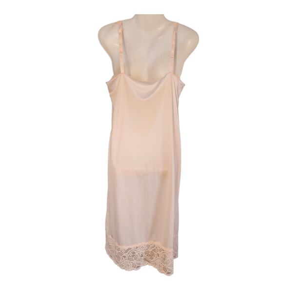 Beautiful Bali Slip Lingerie Nightgown Peach/Pink Lacy Nylon Size 36 - Picture 2 of 7